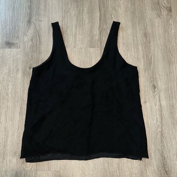 Black Tie by Oleg Cassini 100% Silk Black Tank Top – Size 4 - Picture 1 of 5